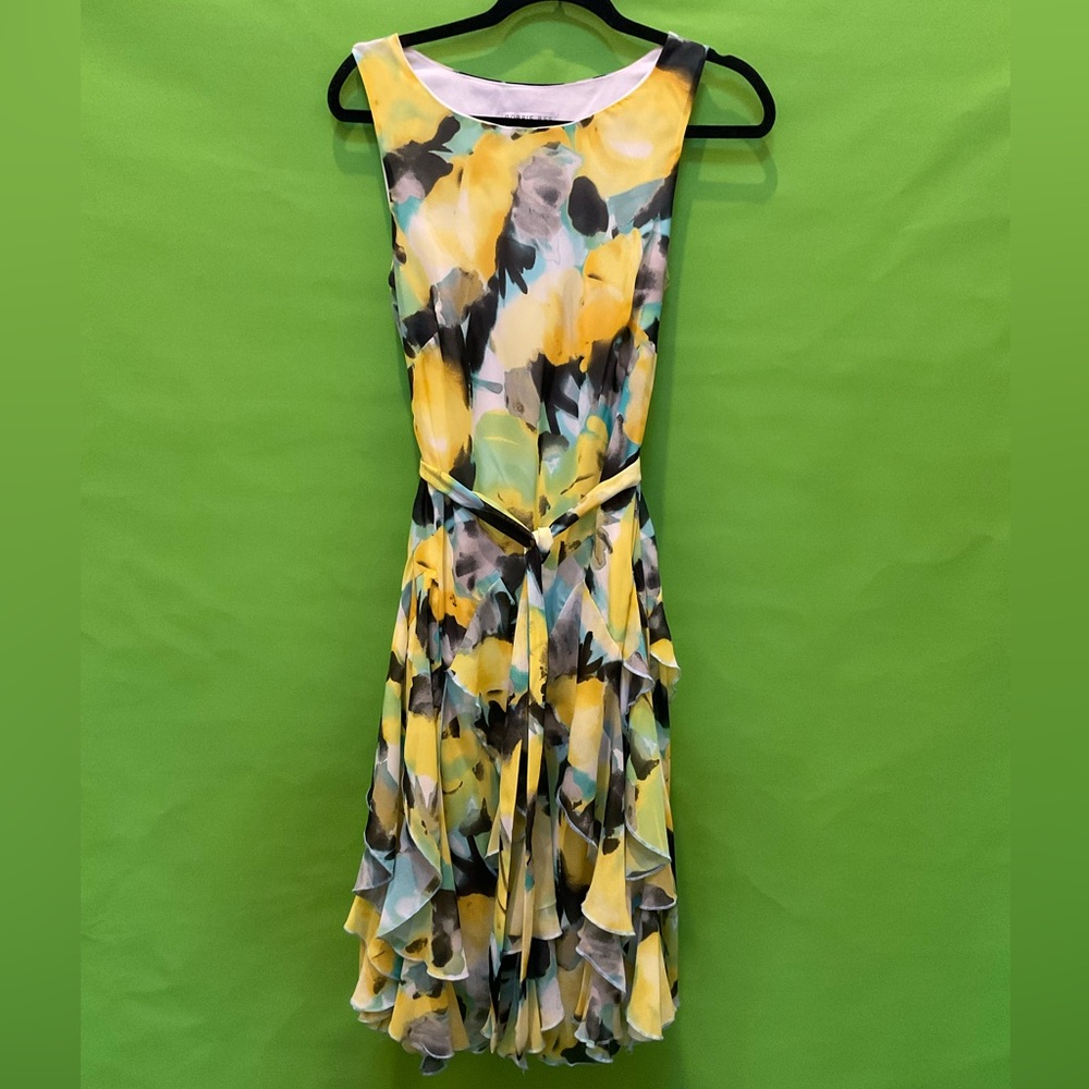 Yellow, Teal, Black & White Robbie Bee Dress